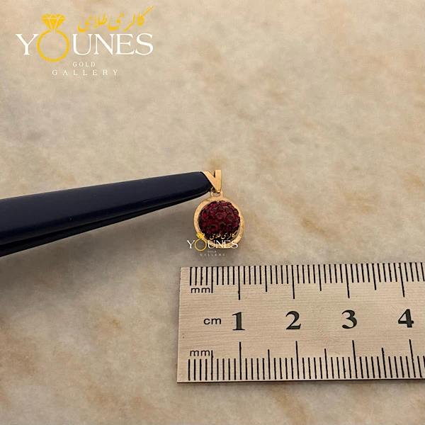 آویز سواروسکی گوی زرشکی طلا